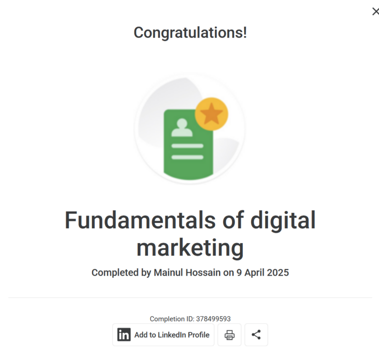 Google Skillshop: Fundamentals of Digital Marketing