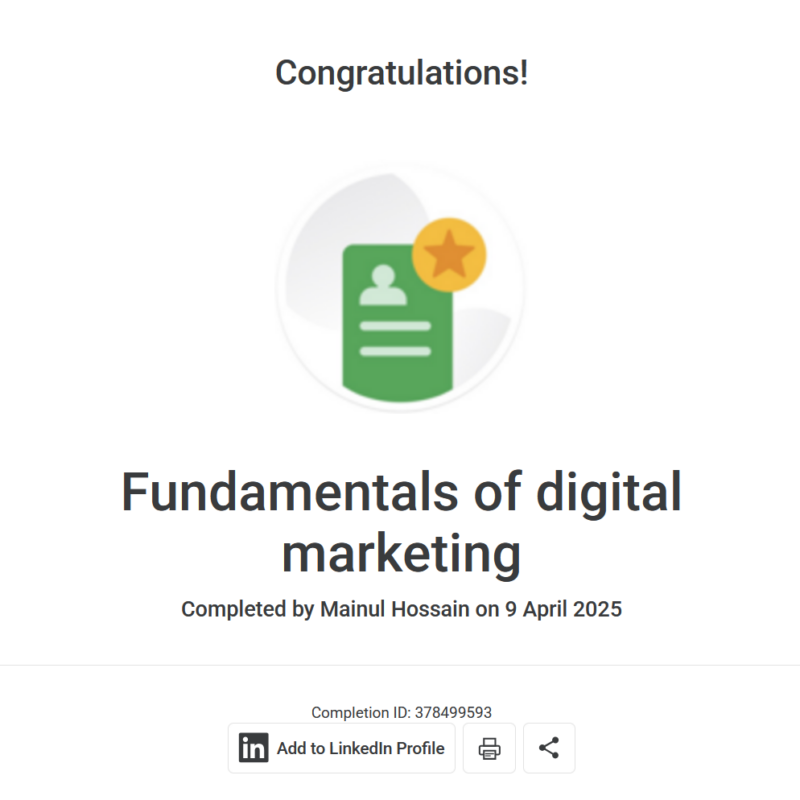 Google Skillshop: Fundamentals of Digital Marketing