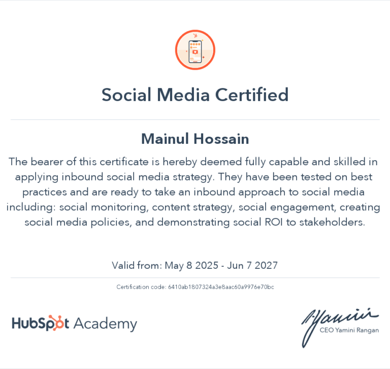 HubSpot Social Media Certification